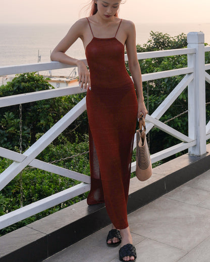 Aurelia beach maxi dress Brown